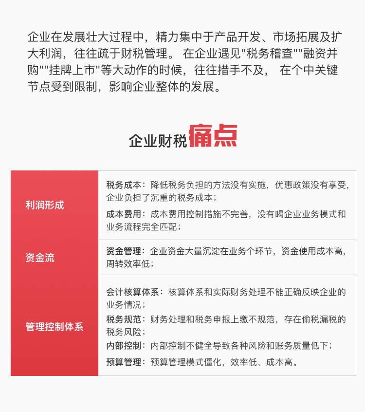 企业财税痛点