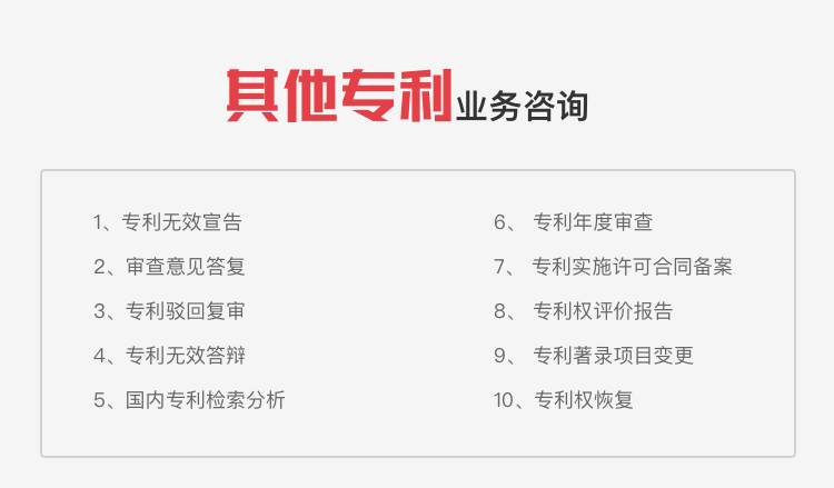 其他专利业务咨询